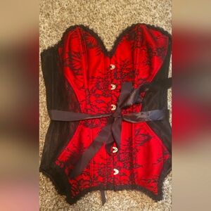 Adore me women's corset adjustable bustier with garter straps